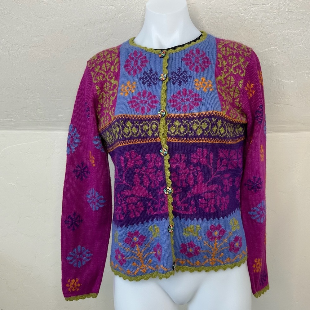 Alpaca Hand Made Vintage Button Down Cardigan Sweater